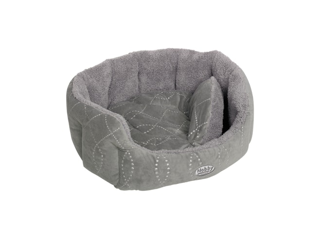 NOBBY Komfort Bett oval "CENO" grau / grau 55 x 50 x 21 cm