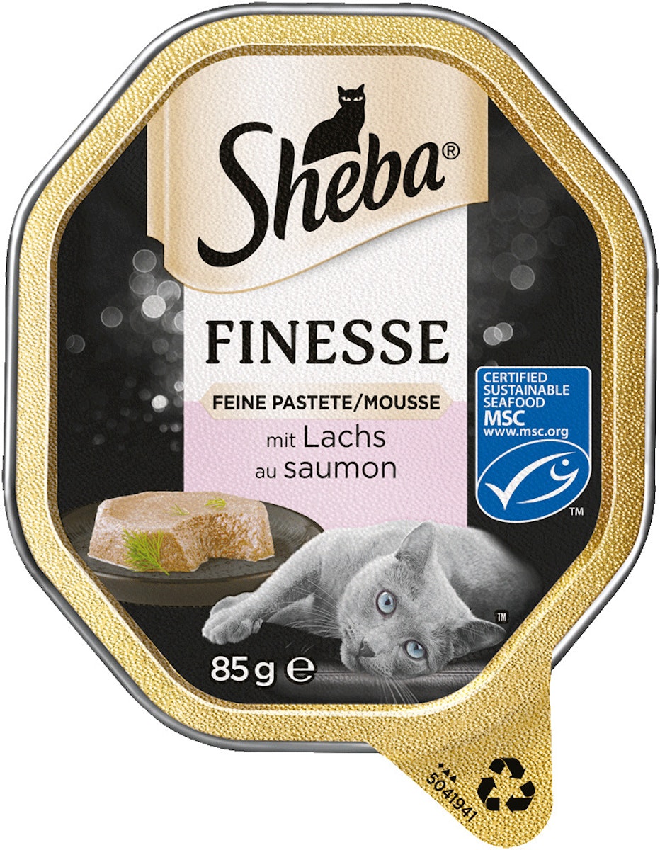Sheba Finesse Feine Pastete 85 Gramm Katzennassfutter 22 x 85 Gramm Lachs