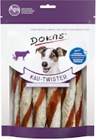 DOKAS Kau-Twister 200 Gramm Hundesnacks Rinderhaut, Entenherz & Entenbrust
