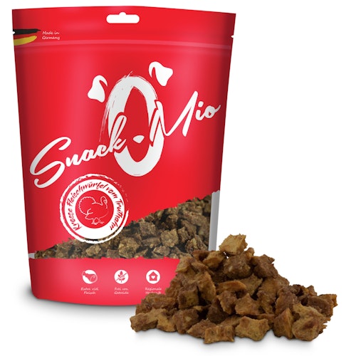 SnackOMio krosse Fleischwürfel 125 Gramm Hundesnack