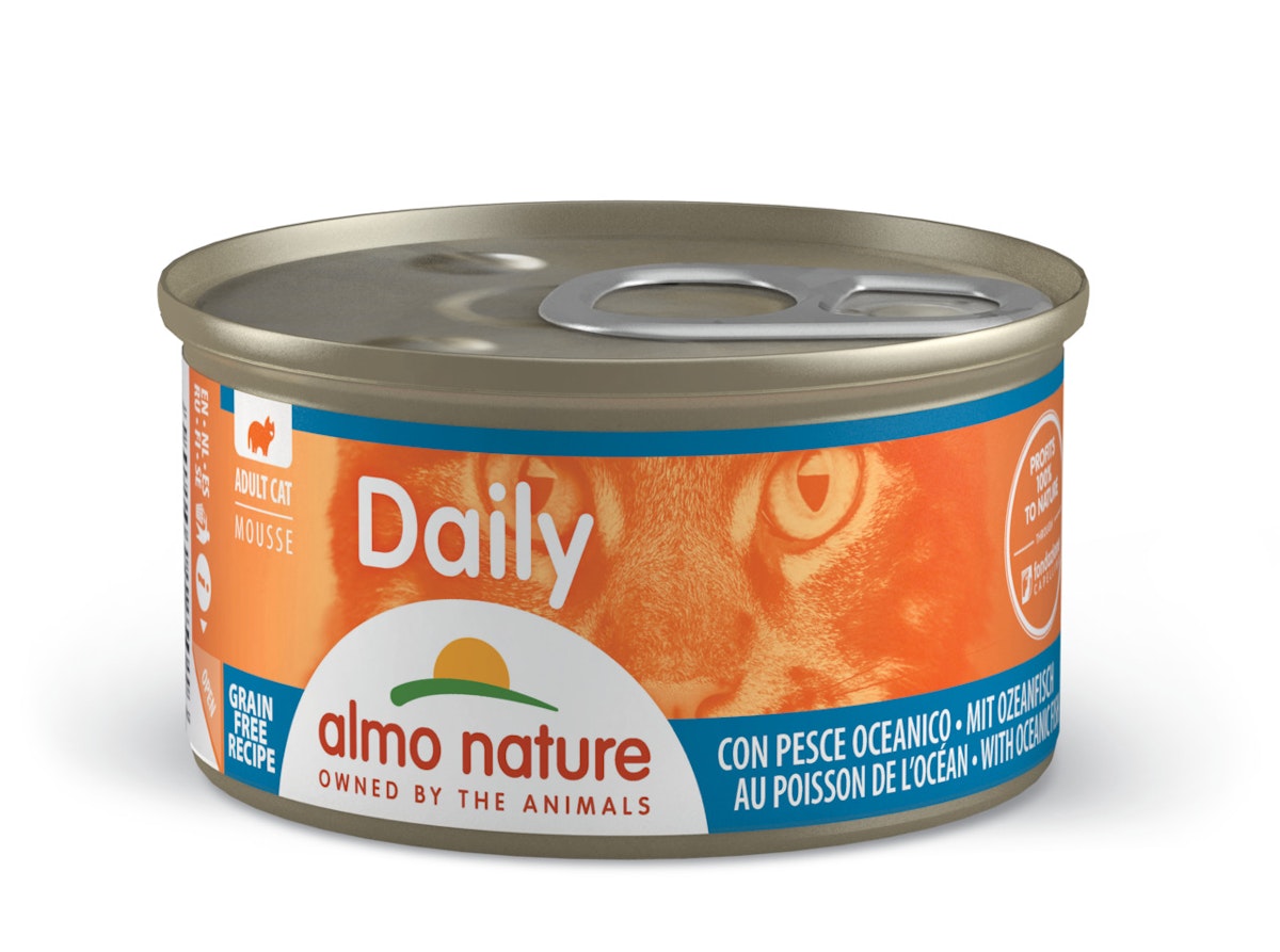 Almo Nature Daily Menu 85g Dose Katzennassfutter 24 x 85 Gramm Mousse Ozeanfisch