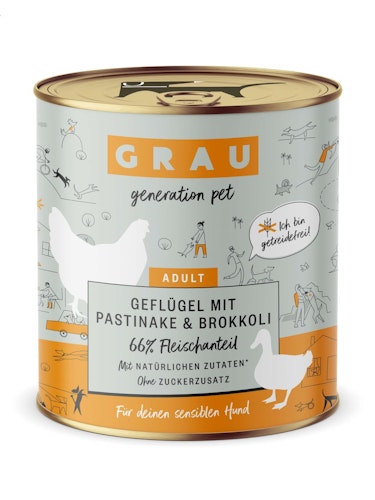 grau Hund 800 Gramm Hundenassfutter