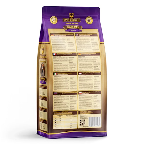 WOLFSBLUT Black Bird Truthahn mit Süßkartoffeln Hundetrockenfutter
