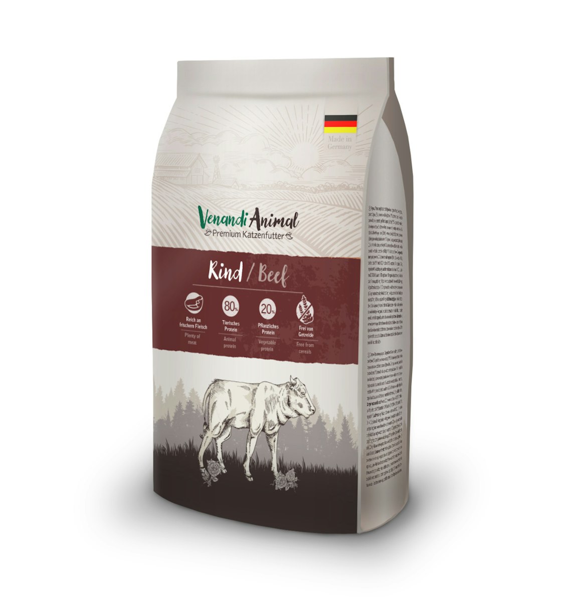 VenandiAnimal Rind Katzentrockenfutter Sparpaket 2 x 1,5 Kilogramm Rind
