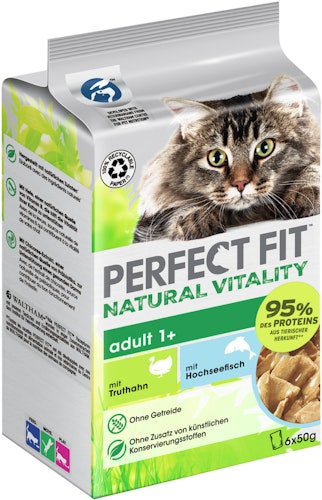PERFECT FIT Multipack Natural Vitality Adult 1+ 6 x 50 Gramm Katzennassfutter