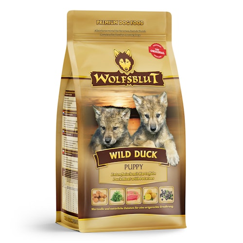 WOLFSBLUT Wild Duck Puppy Entenfleisch mit Kartoffeln Hundetrockenfutter