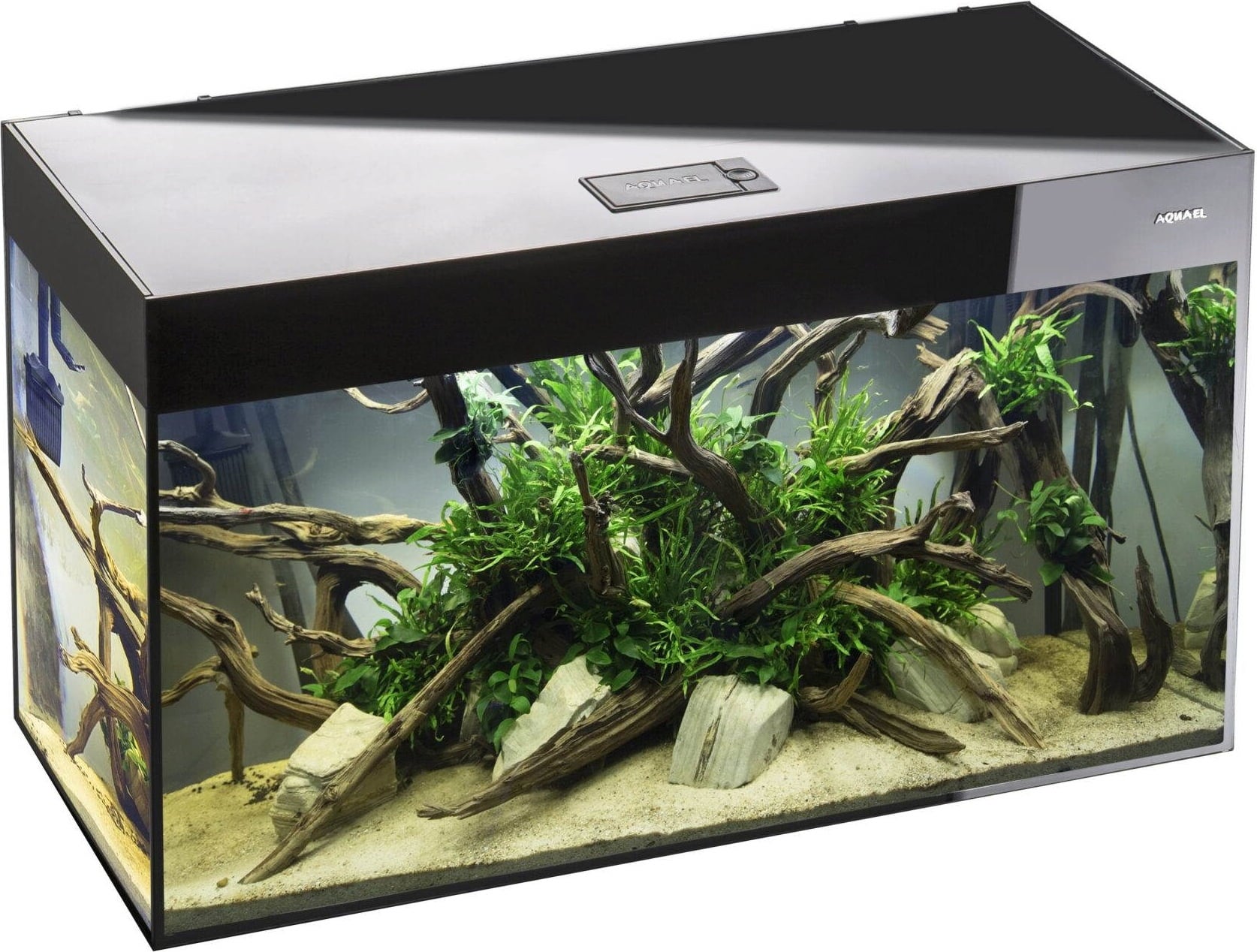 Aquael GLOSSY CUBE 50 ST Set D&N schwarz Aquarium