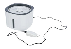 TRIXIE Trinkbrunnen Flower, Kunststoff, 2 l/18,5 × 13 × 18,5 cm, weiß/grau