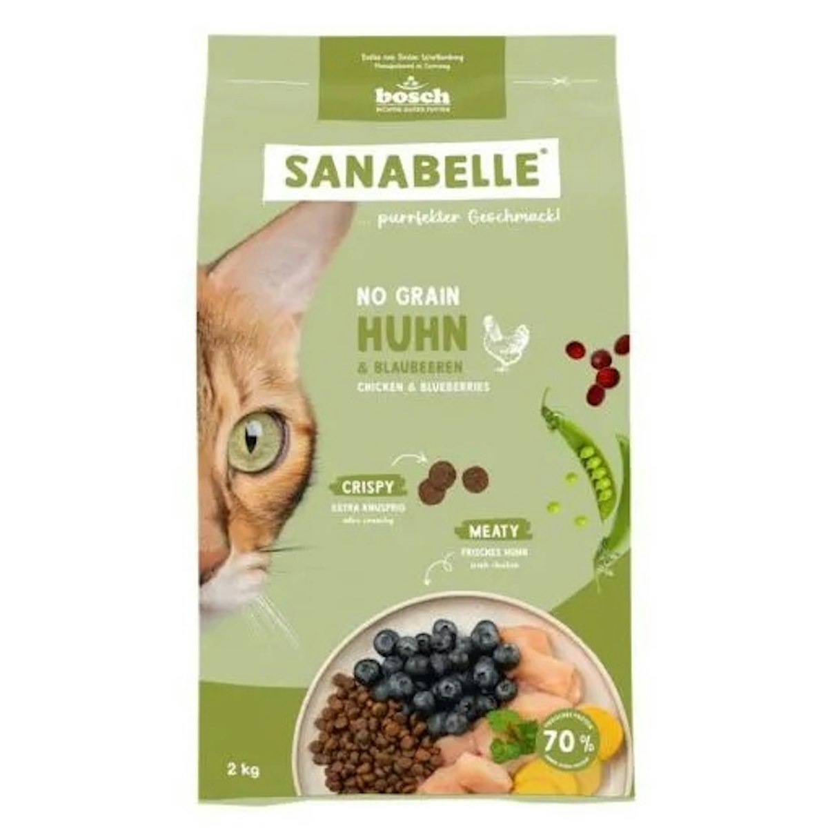 Sanabelle 4 x 2kg No Grain Huhn Katzentrockenfutter-Sparpaket