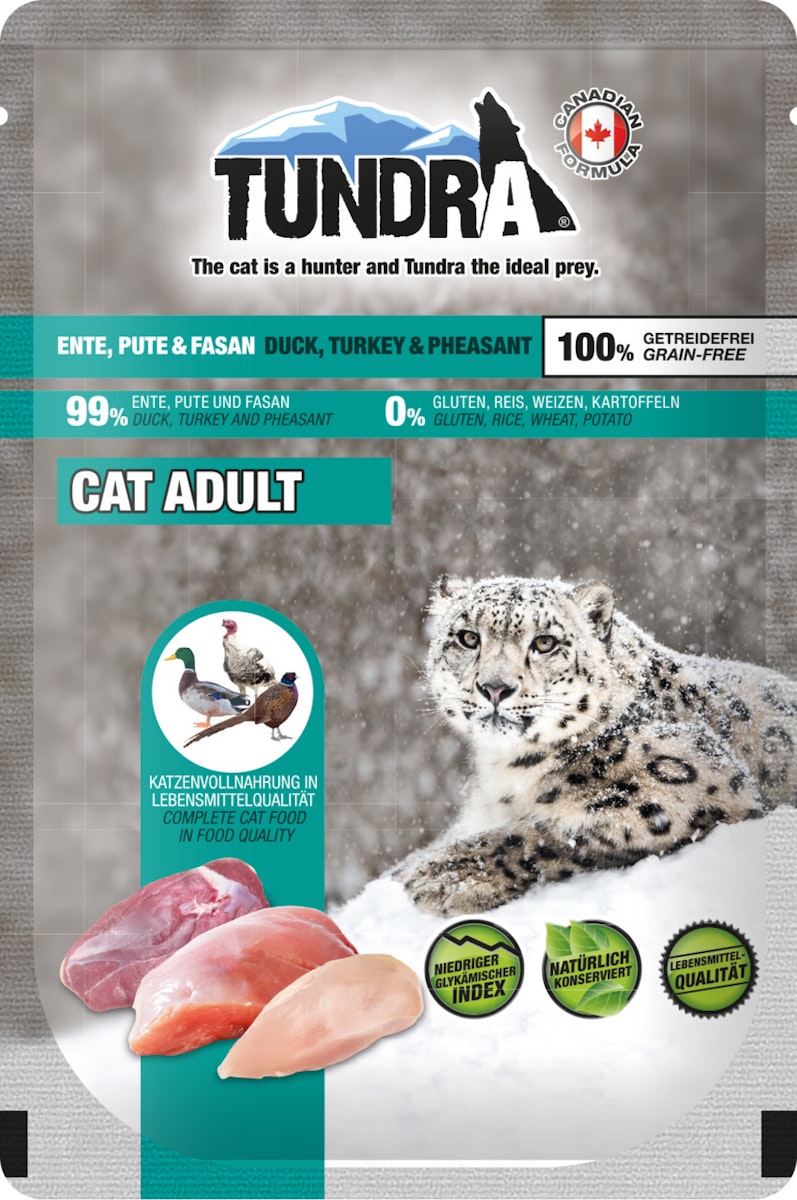 Tundra Cat 85 Gramm Katzennassfutter Sparpaket 32 x 85 Gramm Ente, Pute & Fasan