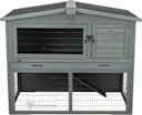 Vorschaubild Kleintierstall mit Freilaufgehege, 124 × 102 × 78 cm, grau