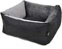 Vorschaubild LEBON Katzenbett Amelie 50x50x24cm schwarz/grau