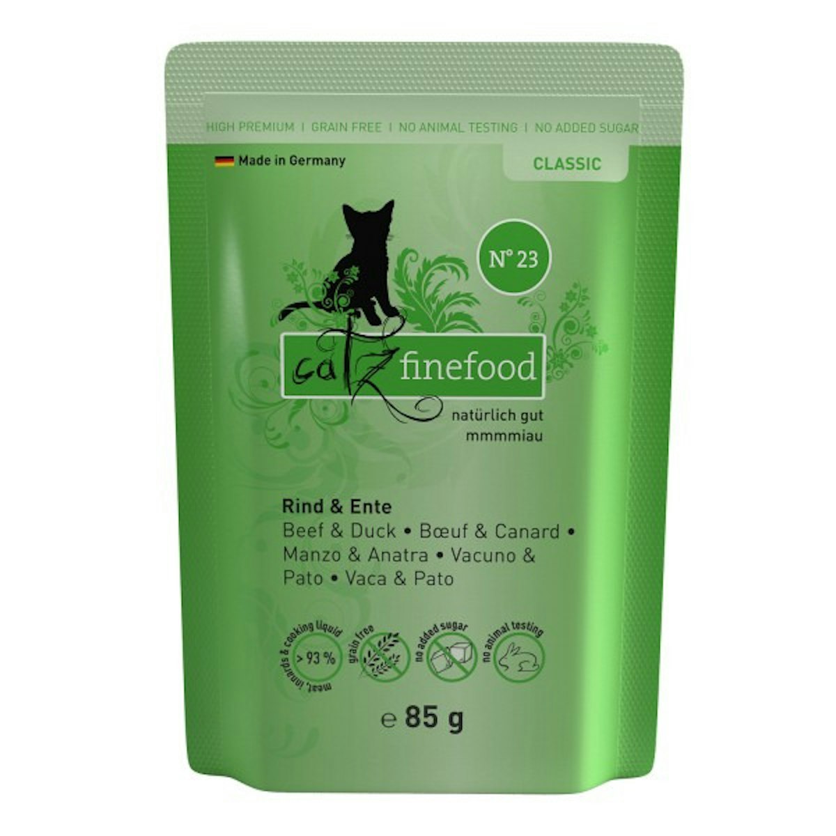 catz finefood Classic 16 x 85g Katzennassfutter No.23 Rind & Ente