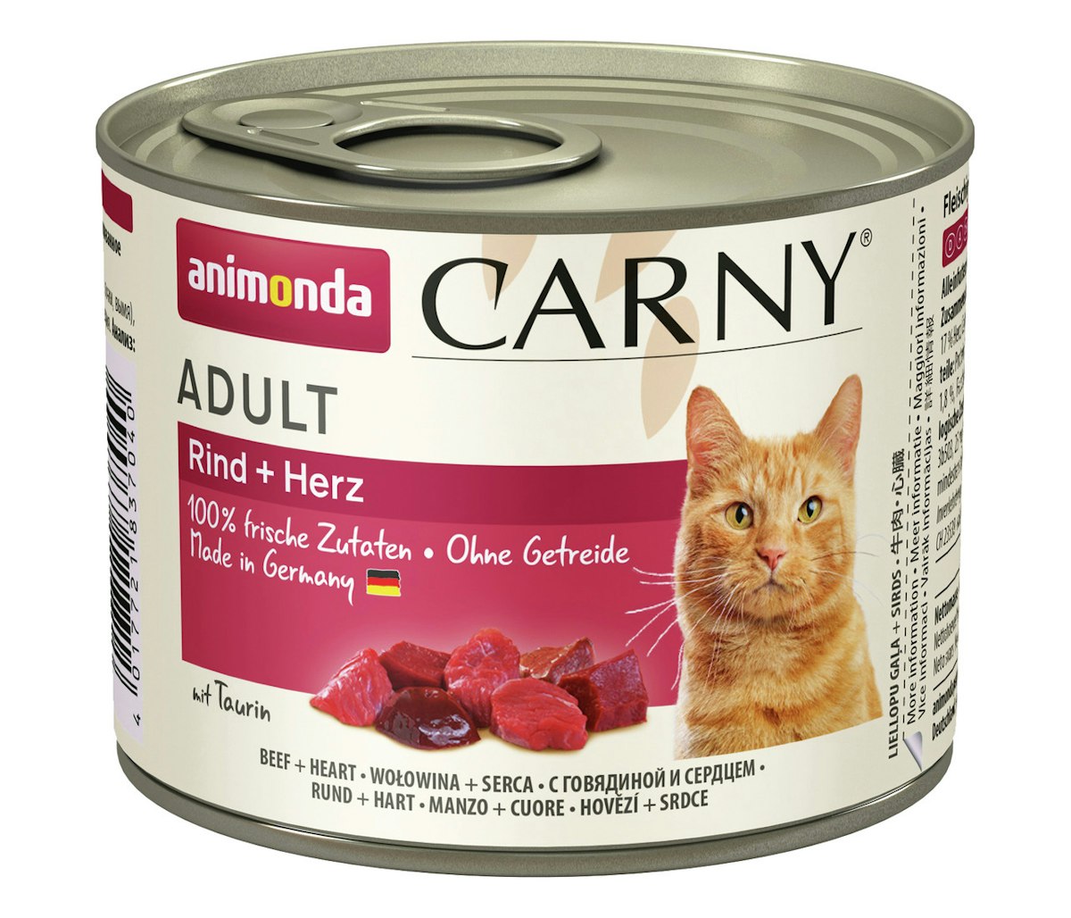 animonda Carny Adult 200g Dose Katzennassfutter Sparpaket 24 x 200 Gramm Rind + Herz