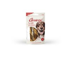 Corwex Puffed Zopf Ente und Lachs 50g Hundesnack
