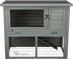 Kleintierstall mit Freilaufgehege, 116 × 97 × 63 cm, grau