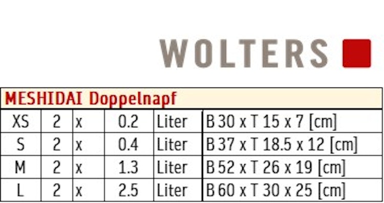 Wolters Meshidai True Doppelnapf - Grau