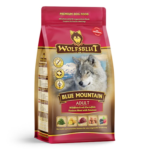 WOLFSBLUT Blue Mountain Wildfleisch mit Kartoffeln Hundetrockenfutter