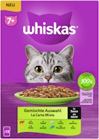 WHISKAS 7+ Gemischte Auswahl in Sauce 12 x 85 Gramm Multipack Katzennassfutter