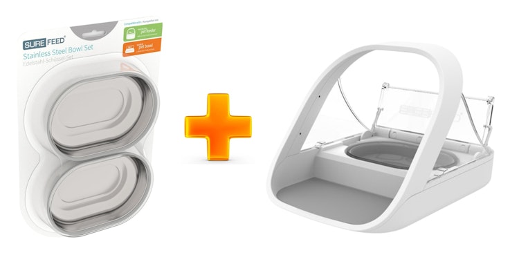 SureFeed Microchip-Futterautomat mit Edelstahlschalen Vorteils-Paket