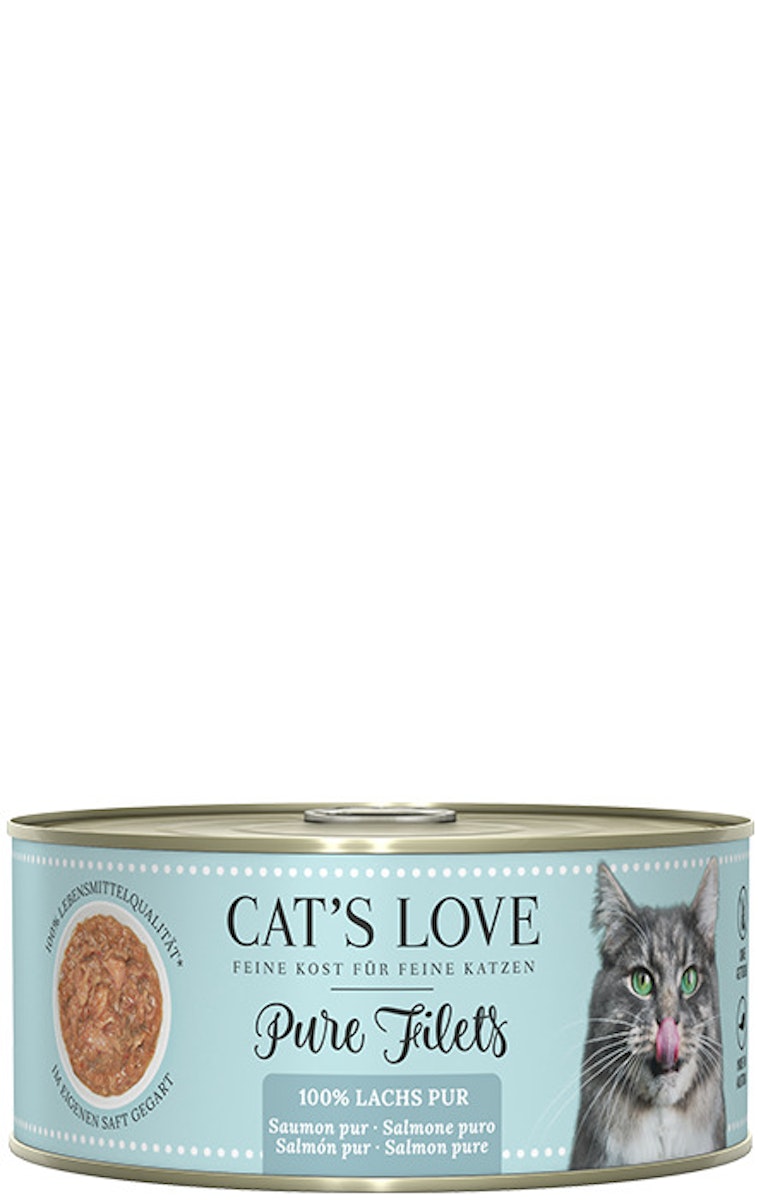 Cat’s Love Pure Filets 100g Dose Katzennassfutter Sparpaket 12 x 100 Gramm Lachs