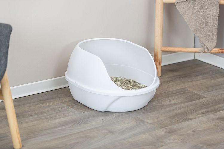 TRIXIE Katzentoilette Simao, hoher Rand, 48 × 30 × 58 cm, weiß