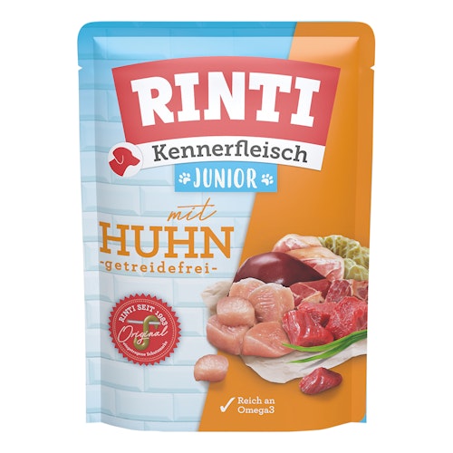Rinti Kennerfleisch Junior Pouchbeutel 400g Hundenassfutter