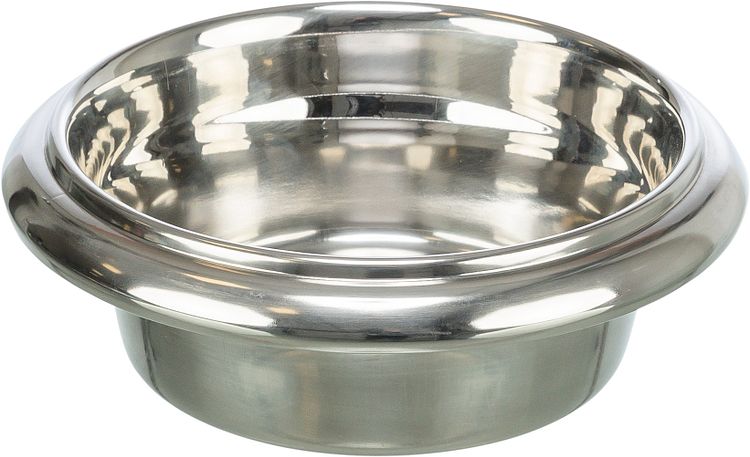 TRIXIE Be Nordic Napf-Set, MDF/Edelstahl, 2 × 0,4 l/ø 14 cm/38 × 18 × 10 cm, weiß