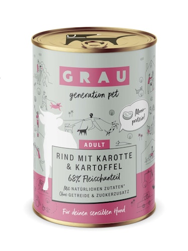 grau Hund 400 Gramm Hundenassfutter