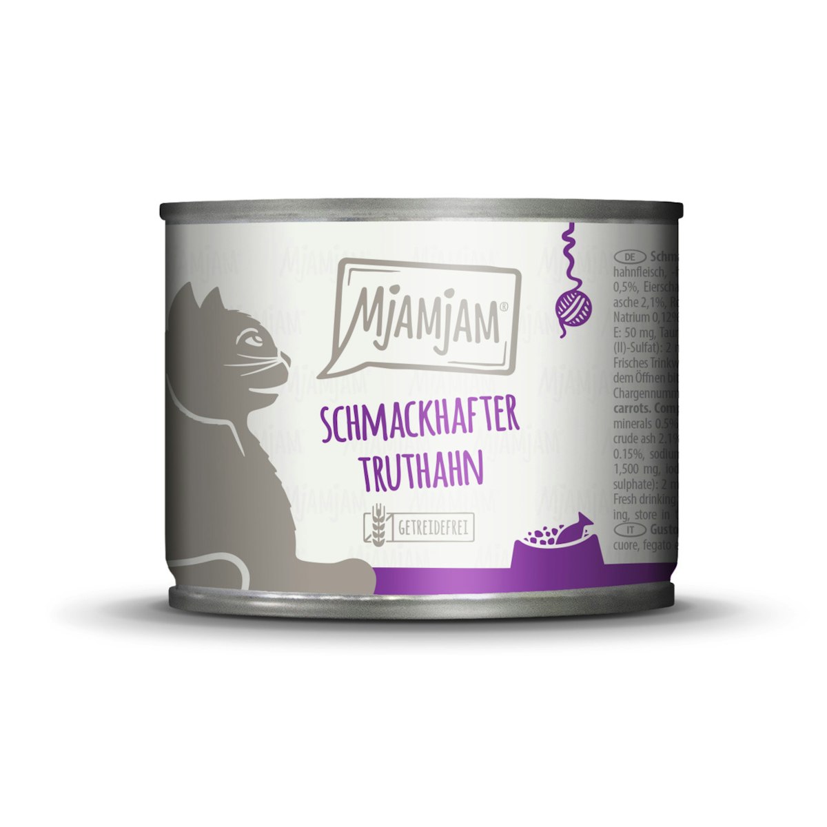 MJAMJAM Leckere Mahlzeit 200g Dose Katzennassfutter Sparpaket 12 x 200 Gramm schmackhafter Truthahn an leckeren Möhrchen