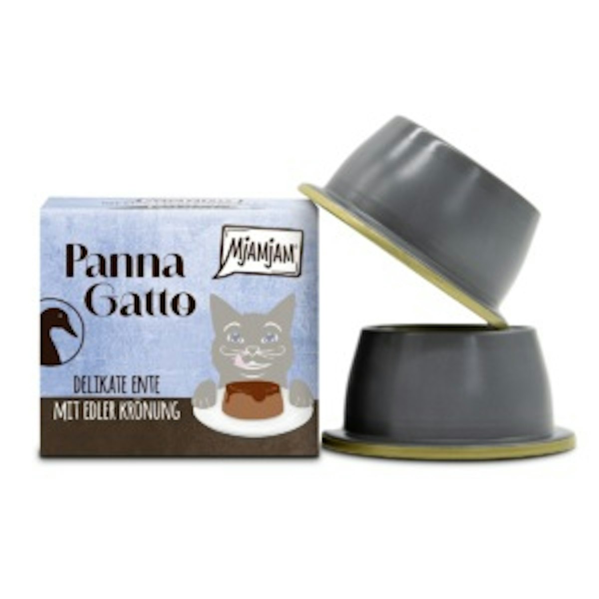 MJAMJAM Pana Gatto Schale 2x80g Katzennassfutter 12 x 2x80g delikate Ente