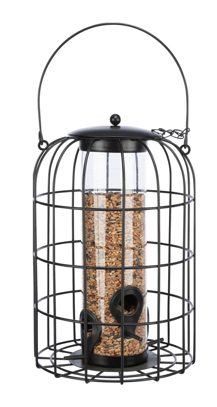 TRIXIE Futterspender mit Schutzgitter, 950 ml/ø 17 × 26 cm, schwarz