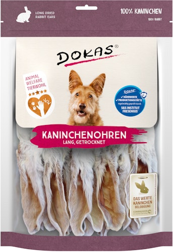 DOKAS Kaninchenohren getrocknet Hundesnack