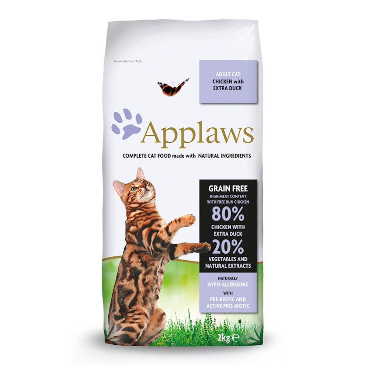 Applaws Huhn & Ente Katzentrockenfutter Sparpaket 2 x 2 Kilogramm