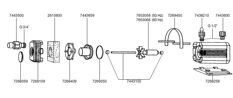 EHEIM 7653058 Pumpenrad Ersatzteil für 1060/1260/1262/1264/3160/3260/3264
