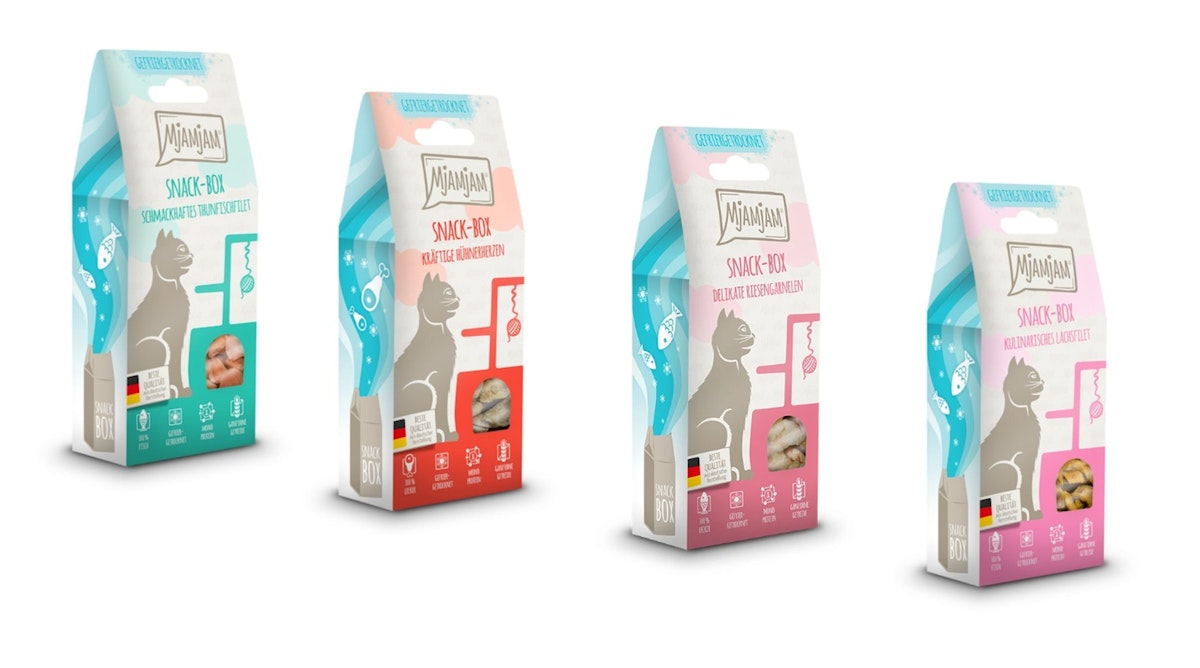 MJAMJAM Snack-Mix 2 leckere Snackbox 4x35g Katzensnack