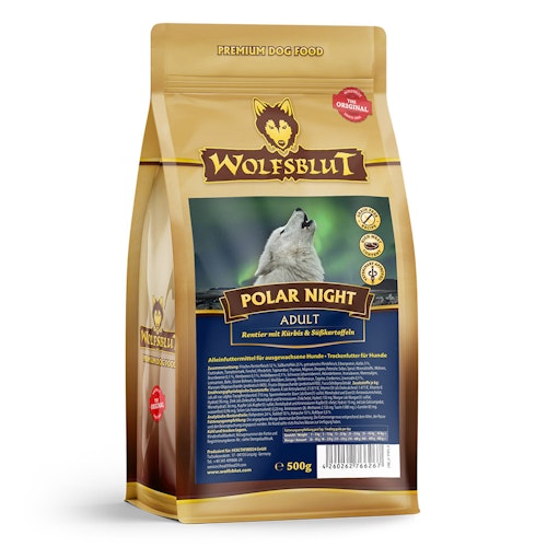 WOLFSBLUT Polar Night Rentierfleisch mit Kürbis und Süßkartoffeln Hundetrockenfutter