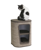 NOBBY Kratztonne "CAPTA I" braun Leinenoptik 38 x 38 x 50 cm