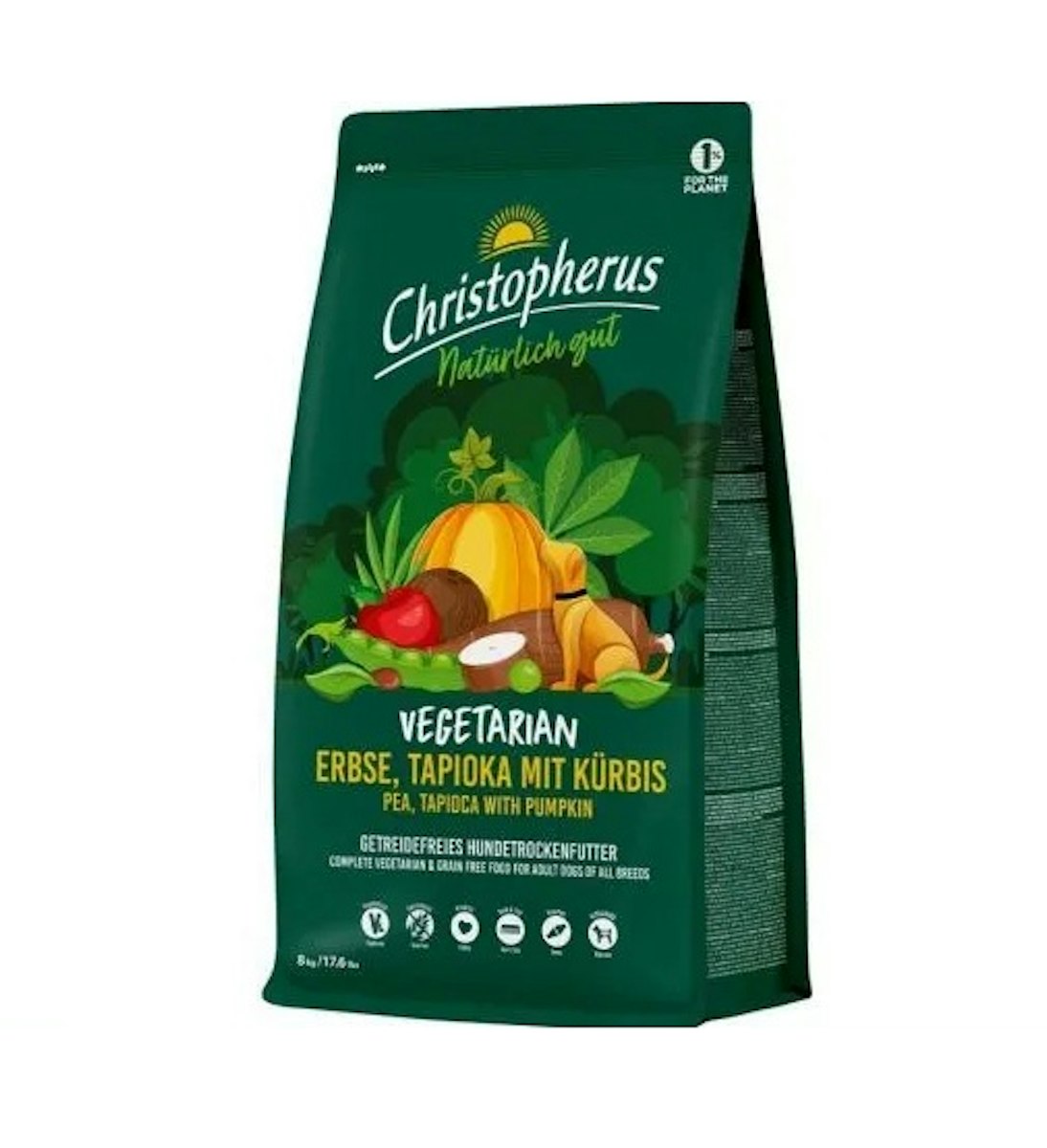 Christopherus Vegetarian Erbse, Tapioka+Kürbis Hundetrockenfutter Erbse, Tapioka & Kürbis