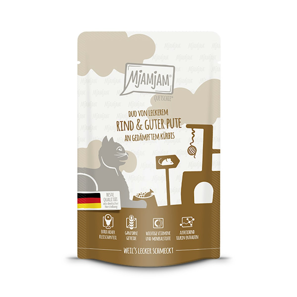 MjAMjAM – DUO 300g MjAMjAM Katze Sparpaket 12x300g DUO Rind und Pute