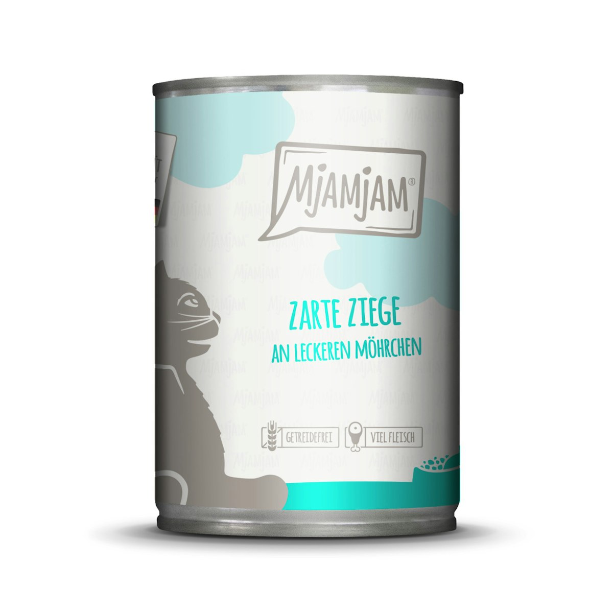 MJAMJAM Leckere Mahlzeit 400g Dose Katzennassfutter 6 x 400 Gramm zarte Ziege an leckeren Möhrchen