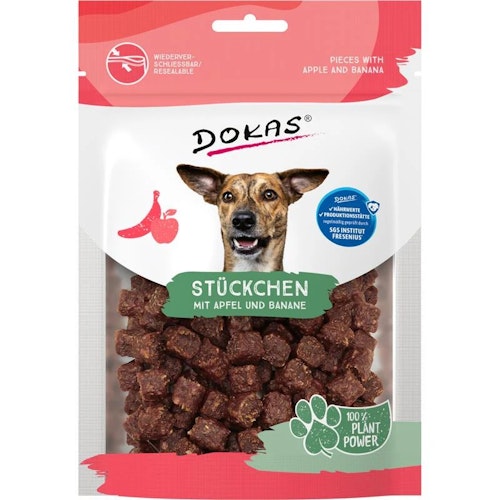 DOKAS 5 x 105g Stückchen Apfel+Banane Hundesnack-Sparpaket