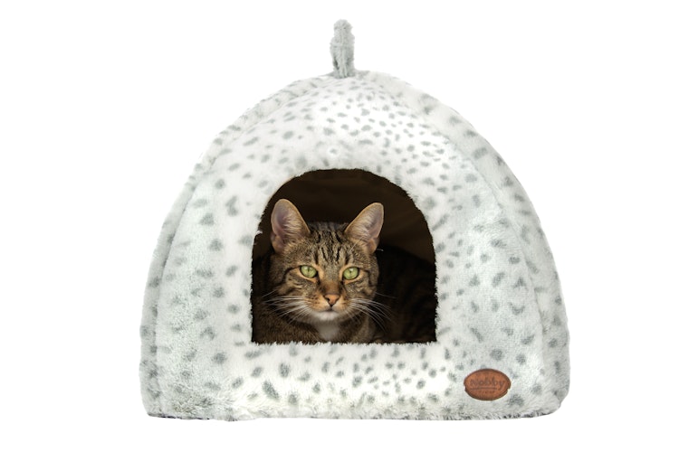 NOBBY Höhle "ALANIS" leopard grau 40 x 40 x 35 cm