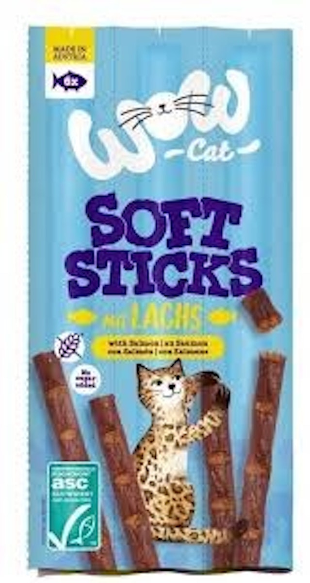 WOW 32 x 6 x 5g Soft Sticks Katzensnack Lachs-Sparpaket