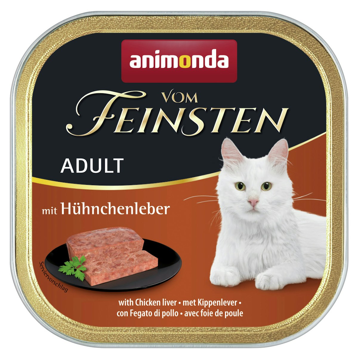 animonda Vom Feinsten Adult 100g Schale Katzennassfutter 32 x 100 Gramm Hühnchenleber