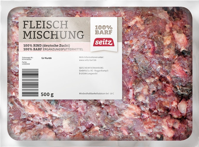 Seitz Fleischmischung gewolft Spezialfutter / Frostfutter für Hunde