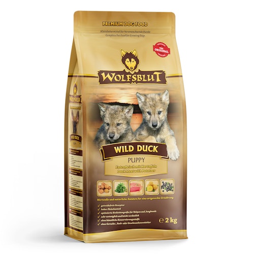 WOLFSBLUT Wild Duck Puppy Entenfleisch mit Kartoffeln Hundetrockenfutter