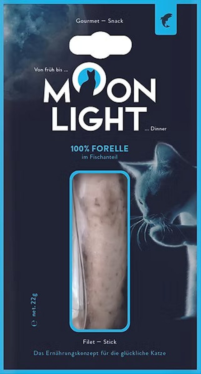 Moonlight-Dinner 22g Filet-Stick Katzennassfutter Filet-Stick Forelle Katzennassfutter 32x 22 Gramm