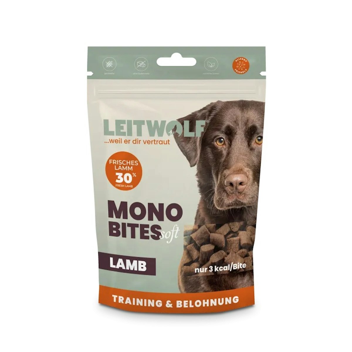 LEITWOLF 150g Mono Bites Hundesnack 12 x 150 Gramm Lamb