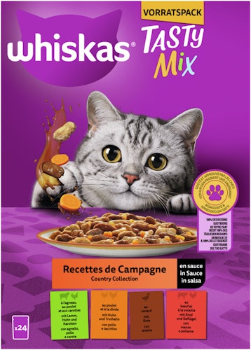 Whiskas TastyMix Country Collection in Sauce Multipack 24 x 85 Gramm Katzennassfutter